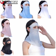 AFALLFOR Summer Sunscreen Mask, Sunscreen Veil Face Gini Mask Ice Silk Mask, Breathable Face Scarves Face Shield Face Cover Women Neckline Mask Outdoor