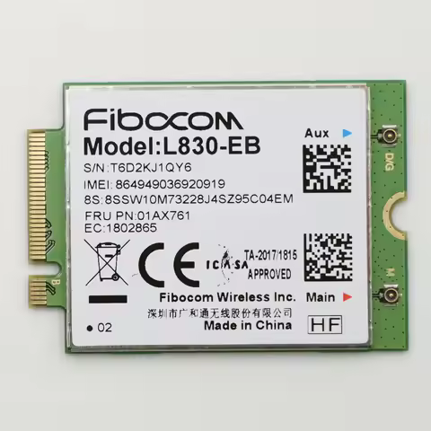 01AX761 Fibocom L830-EB WWAN Card For Lenovo Thinkpad X280 T480 T490 T490s T590 P53s X390 L490 L590 