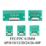 5pcs FPC FFC Cable 6 8 10 12 14 20 30 40 PIN 0.5mm pitch Connector SMT Adapter to 2.54 mm 1.0 inch p