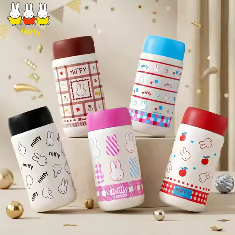 380ML Miffy Thermos Cup 316 Stainless High Quality Creative with Lid Cold Drink Cup Student Portable