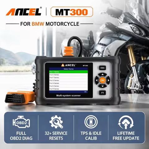OBD2 Motorcycle Diagnostic Scanner ANCEL MT300 OBD2 Scanner Motorcycle Moto 32+ Special Function Aut