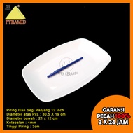 PYRAMID 1PCS Piring Oval Keramik Piring Restoran Ikan Oval Polos 12in 14in 16 in Dan 18in
