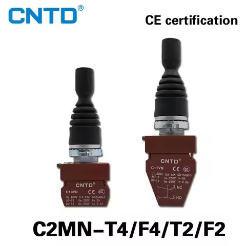 CNTD 22mm Joystick Switch Momentary 4 Position 4NO Self Latching Spring Return Rocker Cross Switch C