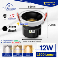 [SIRIM] VHome® LED Anti Glare Eye ball 12W Recessed Spotlight Eyeball COB Downlight Spot Light Lampu