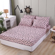 Heureux hot sell cardar fitted bedsheet single queen king size cotton fabric pink color leopard patt