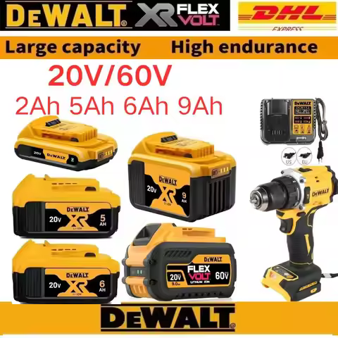Original DEWALT battery 20V/60V 2-9Ah rechargeable lithium-ion battery ,Dewalt tool charger dewalt b