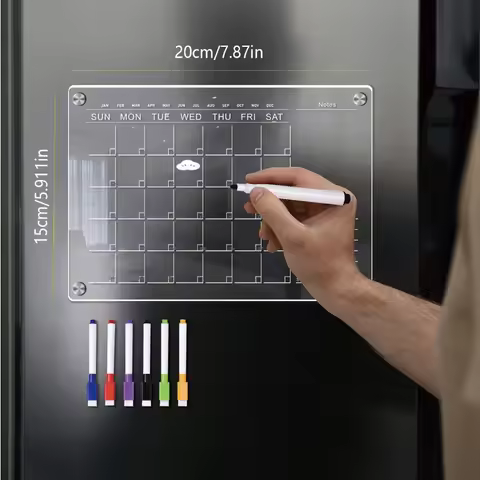 Magnetic Adhesive Acrylic Refrigerator Sticker Handwritten Board Message Board Year Month Week Plan