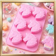 LILIN Silicone Mold Cake Wax Soap 3D Unicorn Horse 6 Cavity