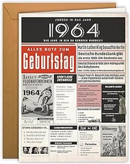 1964 Birthday Card, Personalised Birth Year Events, Birthday Gift, 61st, 62nd or Older Birthday Card