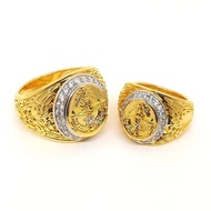 JewelStreet แหวนเงินแท้925 เคลือบทองแท้ทอง18k ฝังเพชร แหวนทหารอากาศ ฝังเพชร