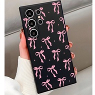 เคสโทรศัพท์ป้องกันพร้อมโบว์สีชมพู 1 ชิ้น กันตก กันลื่น สำหรับไอโฟน, Honor, Redmi, Galaxy A04e/A05s/A