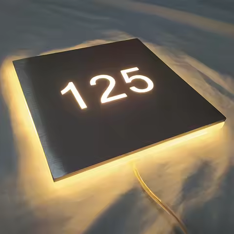 Custom Led Light Modern House Letter Number 3D Illuminated Home Address Sign