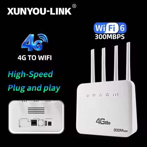XUNYOU-LINK 4G LTE WiFi Router WiFi 6 300Mbps SIM Modem Wireless WiFi Modem Support 32 Device WIFI R