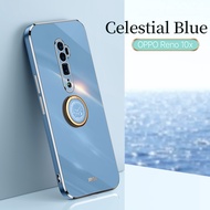Plating Silicone Phone FOR OPPO Reno 10X ZOOM Case OPPO Reno10XZOOM Deluxe Fall Protection with Metal Ring Holder