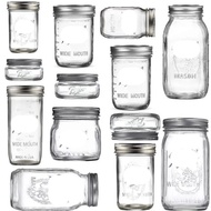 🌸Taiwan Hot Sale💖 Mason Jar 2pcs Set with Split Lid Mason Jar Mason Jar Yogurt Jar Glass Sealed Jar 