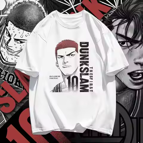 Slam Dunk anime peripheral kawaii white t-shirt versatile Shohoku team uniform Sakuragi Hanamichi Ak