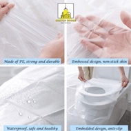 【𝗔𝗡𝗧𝗜𝗕𝗔𝗖𝗧𝗘𝗥𝗜𝗔𝗟】50pcs Disposable Toilet Seat Cover Waterproof Travel Portable Cover Mat Pad Pelapik T