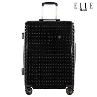 ELLE Travel Lunar Collection. 100% Polycarbonate PC กระเป๋าเดินทางขนาดใหญ่ 24 True Black One