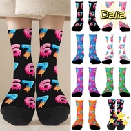 DALIA 67 Meme Ice Cream Socks, Cartoon Cotton 67 Meme Crew Long Socks, Funny Lightweight Breathable 