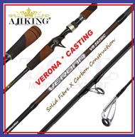 (5'8ft-6'6ft) 7KG Ajiking Verona Casting BC Baitcasting Fishing Rod Saltwater Joran Pancing