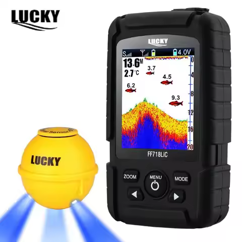 LUCKY FF718LIC-WLA Fish Finder Wireless Fishfinder Fishing Sonar 45M/147Feet Depth Sounder Echosonda