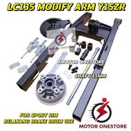 LC135 MODIFY Y15ZR SWING ARM FULL SET (FOR SPORT RIM BELAKANG BRAKE DRUM USE) ARM YSUKU PNP MASUK LC135 "MOTOR ONESTORE”