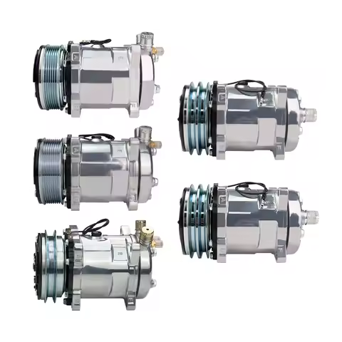 12V 24V Sanden 508 SD508 5H14 Compressor Serpentine 1/2/6/8 Groove V Belt Pulley Tractor Excavator H