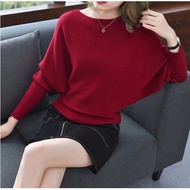 SA6616 -M'SIA Ready Stock Women Knitted Top Women Top 蝙蝠袖针织衫