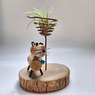 貓咪空氣鳳梨花架 鋁線裝飾品空鳳架 空鳳花架園藝(不含空氣鳳梨)