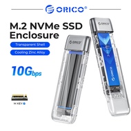 M.2 ORICO Mvme/ SATA SSD Enclosure NVMe อุปกรณ์โลหะผสมสังกะสีฟรี10Gbps M.2 USB ประเภท C อะแดปเตอร์ภา