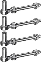 Insaga M12x 6'' J-Bolt Gate Hinge, for Farm Gate Hinge, 304 Stainless Steel J-Bolt Post Hinge with 5
