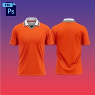 Jersey Retro Collar Mockup | Mockup Tshirt Jersey