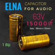 1 Biji 63V 15000uf Audio Capacitor ELNA Gold
