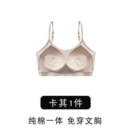 Pure ผ้าฝ้าย วันพีซ ผู้หญิง ชุดชั้นในแบบบาง ฤดูร้อน Sports ไม่มีสาย Bralette Back Beauty หน้าอกเล็ก 