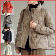 fulaide Puffer Jacket Zipper Closure All-Match Duck Down Wool Smooth Surface Insulated Down Coat for