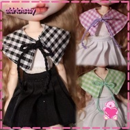EXODUS Checkered Cloak, Checkered 10~15cm Doll Clothes,  Macaron Outfit Cotton Stuffed Doll 15cm Cot