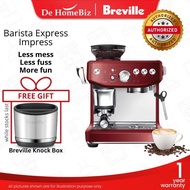 BREVILLE BES876RVC Barista Express Impress Espresso Coffee Machine with Smart Tamping, Grinder & Mil