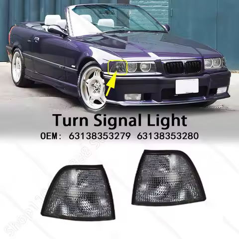 Car Corner Turn Signal Light Gray White Yellow 63138353279 63138353280 For 1991-1999 E36 BMW 318i 31