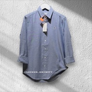 Kemeja Salur GIORDANO Lengan Panjang Premium Kemeja GIORDANO Pria&Wanita