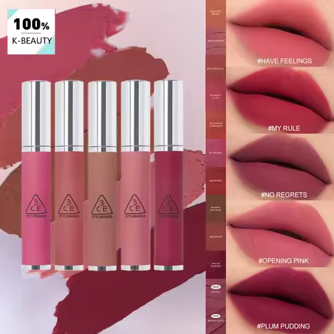 3CE HAZY LIP CLAY,Velvet Clay Texture,Long-Lasting,Highly Pigmented,Lip-Blurring Effect,Korean Cosme