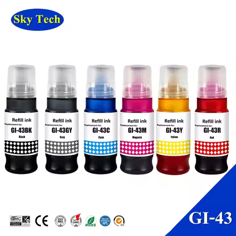 Sky Premium Color Ink GI43 GI-43 GI 43 Quality Refill Ink For Canon Pixma G540 G640 printer .