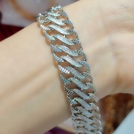 Gelang rantai lipan silver lebar 15cm gelang anti karat anti hitam-BEST JEWELRY