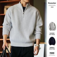 910g Heavy Half-Zipper Stand-Up Collar Sweater Men 2025 Winter New Style Gold Check Thickened Warm K