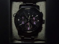 Agnes b原裝正版黑鋼紫圈手錶