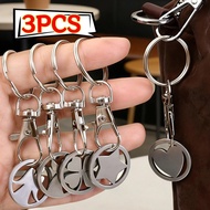 Stainless Steel Shopping Trolley Token Keychain Multi-style Metal Cart Token Key Ring Portable Super