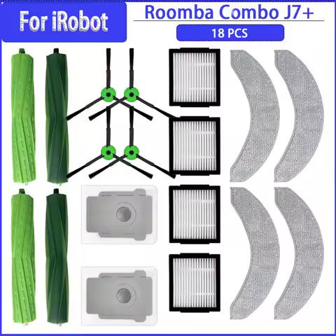 For iRobot Roomba Combo j7+, j7, j9+, 10 Max Robot Vacuum Accessories Dust Bag Roller Side Brush Hep