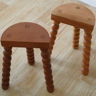 Retro Solid Wood Low Stool Medieval Side Table Bedside Table Round Stool Shoe Changing Stool Makeup 