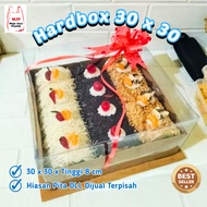 Premium Tart Cake Hardbox Mica Box 30x30x8 30x30x15 cm Pudding Box for Hampers ELEGAN