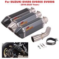 Motorcycle Exhaust Escape Mid Link Pipe With Moto Muffler DB Killer Slip On For SUZUKI SV650 SV650X 