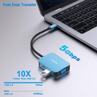 BENFEI USB C HUB 4 合 1 多埠轉接器附 USB C 轉 HDMI VGA USB 3.0 和 60W PD 相容於最新 iPhone 和 MacBook  nawckp BENFE